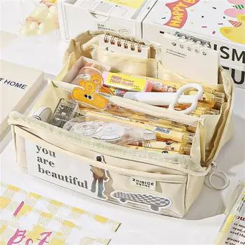 Şeffaf Kalem Kutusu İçin Uygun Erkek Ve Kız Minimalist Basit Kalem Kutusu Japon Tarzı Dayanıklı kırtasiye malzemesi saklama çantası
