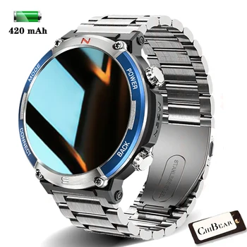 1.52 İnç Bluetooth Çağrı akıllı saat Erkekler Spor İzci 420mAh Pil IP68 Su Geçirmez Açık Spor android IOS İçin Smartwatch