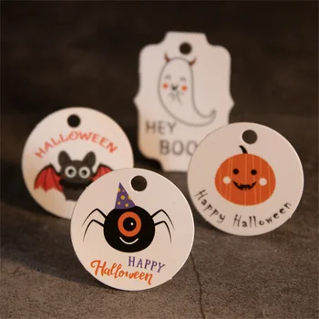 50 Adet Cadılar Bayramı Kağıt Asılı Etiketleri Kedi Kabak Hayalet Örümcek Yarasa Kale Asılı Etiketleri Süsler Cadılar Bayramı Partisi Malzemeleri için