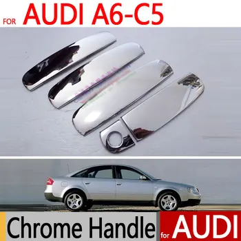 Audi için A6 C5 Aksesuarları Krom Kapı Kolu Paslanmaz Çelik 1997 1998 1999 2000 2001 2002 2003 2004 Sticker Araba Styling