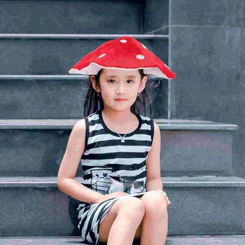 Çocuklar Mantar Şapka Peluş parti şapkaları Kırmızı Kostüm Şapka Fotoğraf Prop Şapka Toddler Dekorasyon için Parti