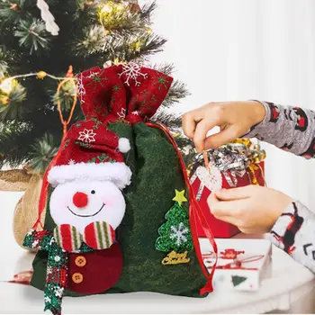 Noel hediyesi Çanta Sevimli Noel Kadife hediye çantası İpli Noel Şeker Torbaları Doğum Günü Tatil Ev Partisi Malzemeleri