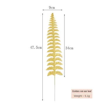 Yapay Bitki Simüle Dekorasyon Gerçekçi Yüksek Kaliteli Kalıcı Simüle Bitkiler Altın Yaprak Kullanımlık Parlak Hiçbir Koku