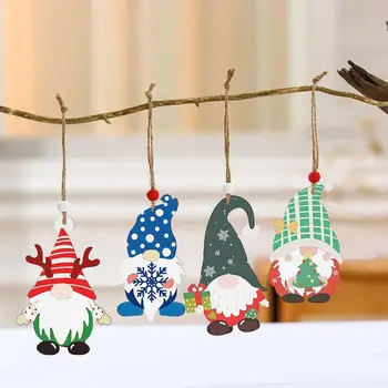 Dıy Noel Süslemeleri Büyüleyici Çevre Dostu Ahşap Noel Kolye Şenlikli Dıy Santa Ağacı Süslemeleri ile Set 25