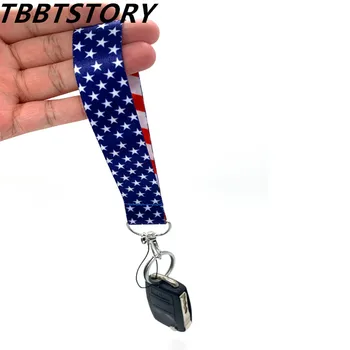 Amerikan Bayrağı Baskılı bileklikler El Kordon Tuşları Araba Motosiklet Anahtarlık Telefon Takılar Aksesuarları