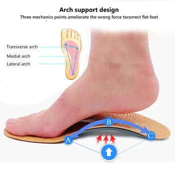 Yüksek Kaliteli Sağlıklı Ortez Deri Astarı ortopedik Astarı Kemer Desteği 25mm EVA Ped Koku Giderici Erkekler ve Kadınlar için Ayakkabı