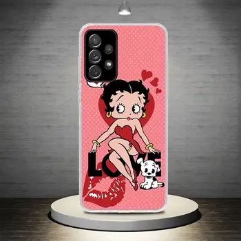 Pembe Seksi B-Betty Boop Kızlar telefon kılıfı Fundas Samsung Galaxy A51 A50S A71 A70 A41 A40 A31 A30S A21S A20E A11 A10S A01 A6 A7