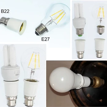 6 Adet B22 to E27 ışık soketi Adaptörü Ampul Tutucu Tabanı Dönüştürücü led ışık Ampul Süngü Vidalı Ampul