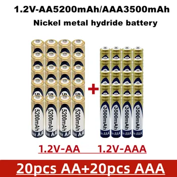 Aa + aaa 1.2 V şarj edilebilir pil, 5200 MAH /3500 mah,nikel metal hidrit yapılmış,oyuncaklar için uygun,saatler,vb., paketler halinde satılır