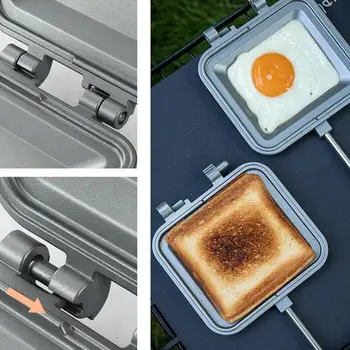 Alüminyum Alaşımçift Taraflı Sandviç Tava Yapışmaz Ayrılabilir Izgara kızartma tavası Ekmek Tost Kahvaltı Makinesi Gözleme Yapımcısı
