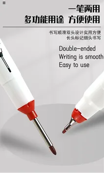 Yeni çift uçlu uzun uçlu işaretleyici kalem ahşap kalem karo zemin karo derin delik çok amaçlı 20mm işaretleyici