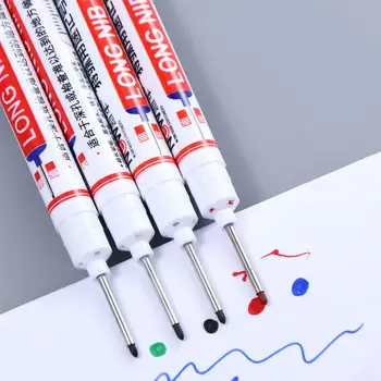 Okul Malzemeleri Kırmızı / Siyah / Mavi Mürekkep Ahşap Dekorasyon Sanat boya kalemi Uzun Kafa İşaretleyiciler Kalem Derin Delik işaretleme kalemleri