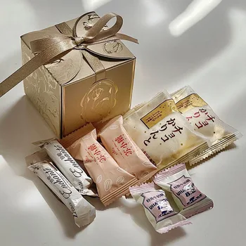 50 adet ışık lüks Lale Hediye şeritli kutu şeker Çikolata Ambalaj Kutuları düğün Doğum Günü Bebek Duş Parti Favor Konuk için