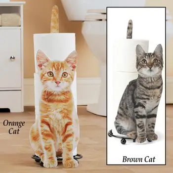 Tuvalet kağıt havlu tutacağı Kedi Şekli Banyo tuvalet kağıdı Depolama Rafı Sevimli tuvalet kağıdı Tutucu Kağıt Standı Hediye Kedi Severler İçin