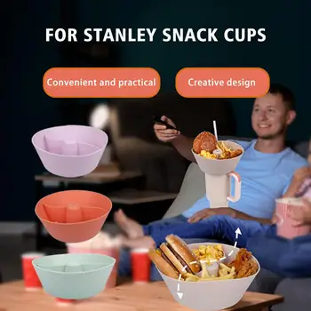 Silikon Aperatif Stanley Kupası İçin 40 Oz Aperatif Kabı 4 Bölmeli Yeniden Kullanılabilir atıştırma tabağı Su Bardağı Aksesuarları D5S2