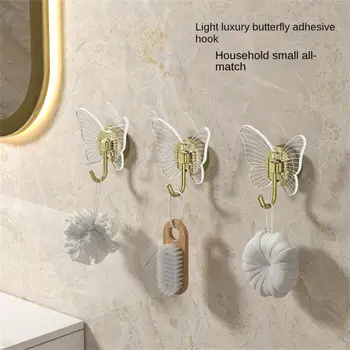 Dekoratif Banyo Kanca Hiçbir Sondaj Hiçbir Hasar Duvarlar Banyo Organizatör Premium Kalite Kelebek Kanca Güçlü Yapıştırıcı