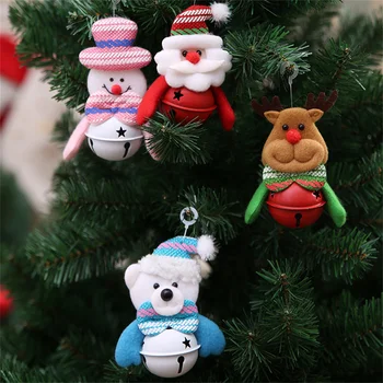 Noel Çan Kolye Noel Ağacı Asılı Çan Süsleme Noel Baba Geyik Kardan Adam Bebek Çan ile Noel Dekorasyon 2023